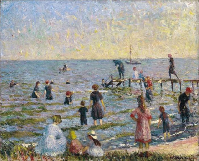 Bathing at Bellport, Long Island, William Glackens